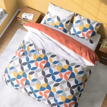 Parure de lit coton prune 260x240 cm