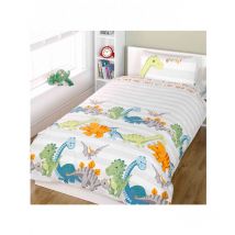 Parure de lit Dinosaures blanche 120 cm x 150 cm