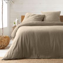 Parure de lit en Gaze de Coton 240x260cm - Sable.
