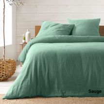 Parure de lit en Gaze de Coton 240x260cm - Sauge.