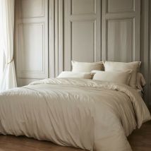 Terre De Nuit - Parure de lit en bambou uni 260x240 naturel
