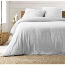 Parure de Lit en Gaze de Coton 240 x 220 cm - Blanc.