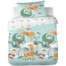 Parure de lit enfant Safari - 100% coton adouci 57 fils
