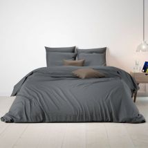 Parure de lit flanelle unie Anthracite 140x200 cm