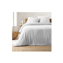 Parure de lit en Gaze de Coton 240x260cm - 260x240cm - Blanc.