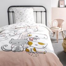 Parure de lit chats 140 x 200 cm