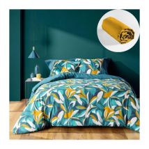 Parure de Lit Lavinia 240 x 220 cm + Drap-Housse 140x190 cm Jaune