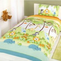 Parure de lit les bébés animaux de la jungle 135 cm x 200 cm
