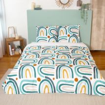 Parure de lit microfibre arc en ciel 240x220 cm