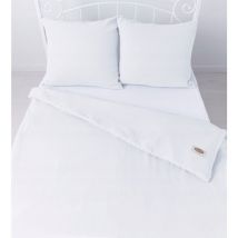 Parure de lit mousseline 160x200 +2x70x80cm Blanc01 MATEX