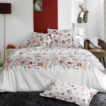 Tradilinge - Parure de lit percale Petite Folie Rouge 200x200 cm