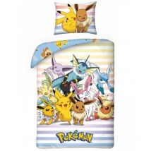 Parure de lit réversible et Taie D'oreiller - Pokemon - 140 cm x 200 cm