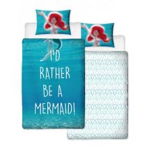 Parure de lit réversible La petite sirène - modèle Ariel je préfère être une sirène