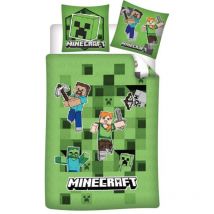 Parure de lit réversible Minecraft Vert - 140 cm x 200 cm