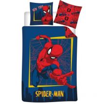 Parure de lit réversible Spiderman Araignée - 140 cm x 200 cm
