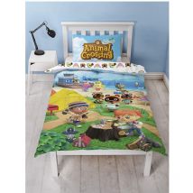 Argofield - Parure de lit réversible et Taie D'oreiller Animal Crossing - 135 cm x 200 cm