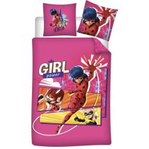 Parure de lit réversible Miraculous Ladybug - -Girl Power- - Rouge - 140 cm x 200 cm