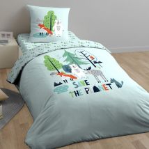 Parure de lit save the planet coton issu de l'agriculture biologique 140x200 cm