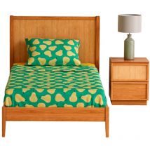 Benetton - Parure de lit simple 3 pièces : drap plat (160x240cm avec ourlet simple 5cm) + drap-housse (90x200+rabat 25cm) + taie d'oreiller
