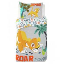 Parure de lit simple Disney - Le Roi Lion Simba - 135 cm x 200 cm
