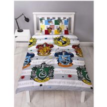 Parure de lit simple - Harry Potter, les 4 maisons -135cm x 200cm