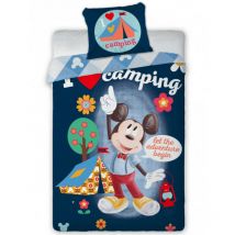 Parure de lit Simple Mickey Mouse au Camping de 140 cm x 200 cm