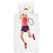 Parure de lit Tennis Pro Light - 1 personne 140x200 cm Snurk Blanc