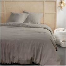 Parure de lit Today 123321 - 2 personnes - 240x220cm - Gaze de coton unie - Dune