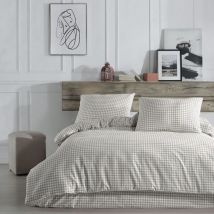 Parure de lit Vichy 140x200 Beige