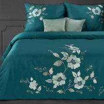 Parure De Literie Broderie 6 220 X 200 Cm Turquoise