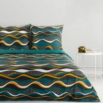Parure De Literie Nika Satin 50 160 X 200 Cm Turquoise Foncé