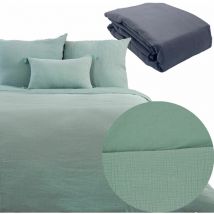 Côté Déco - Parure 260x240 gaze de coton amande + dh obio anthracite 160x200