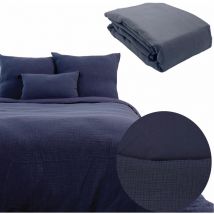 Parure 240x220 gaze coton marine + dh obio anthracite 140x200
