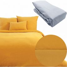 Parure 240x220 gaze de coton or + dh obio perle 140x190 à 200