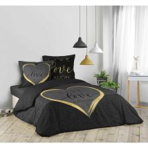 Parure housse couette 200x200 cm Live Love Lauch