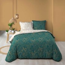 Parure housse couette 240 x 220 cm Belfleur emeraude