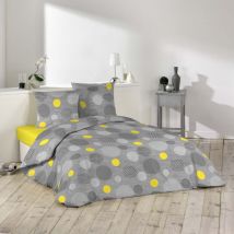 Parure housse de couette 240 x 260 cm Modele Atolls jaune