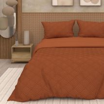 Soleil D Ocre - Parure housse de couette 3D microfibre 260x240 cm gaia terra, par Soleil d'Ocre