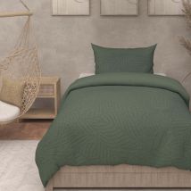Parure housse de couette 3D microfibre 140x200 cm maya kaki, par Soleil d'Ocre