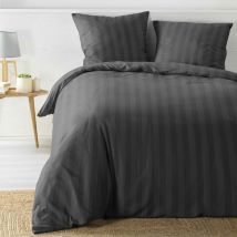Parure Housse de couette Microfibre satine 220x240 cm Cléa antracite