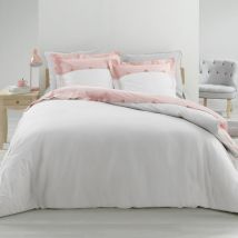 Parure Housse de couette Percale Vice-versa Blanc 260x240cm