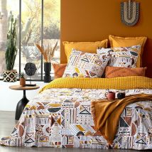 Parure de lit Inaya etnik jaune 240x220 Atmosphera