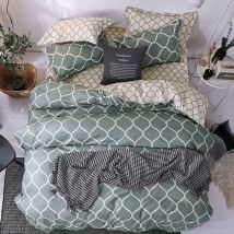 Parures de lit 200x200cm avec taies d'oreiller, housse de couette en polyester, avec fermeture éclair, parure de lit, linge de lit, 100% microfibre,