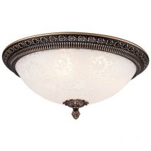 Pascal Flush Bowl Ceiling Lamp Bronze Antique, 3 Light, E27