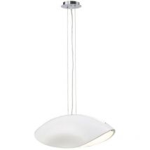 Inspired Mantra Fusion Pasion Rectangular Pendant 4 Light E27, Gloss White/White Acrylic/Polished Chrome, cfl Lamps included