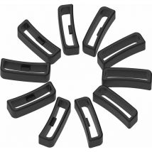 Fei Yu - Passant Bracelet - Boucle de Sangle en Caoutchouc Remplacement,Noir,10pcs, 22mm