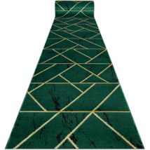Rugsx - Passatoia emerald esclusivo 1012 glamour, elegante Marmo, géométrique verde bottiglia / oro 100 cm green 100x140 cm