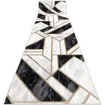 Rugsx - Passatoia emerald esclusivo 1015 glamour, elegante Marmo, géométrique nero / oro 100 cm black 100x210 cm