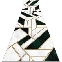 Rugsx - Passatoia emerald esclusivo 1015 glamour, elegante Marmo, géométrique verde bottiglia / oro 100 cm green 100x100 cm