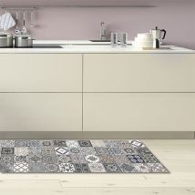 Passatoia in vinile 'runner' fantasia 'azulejos vintage', 180x50 cm